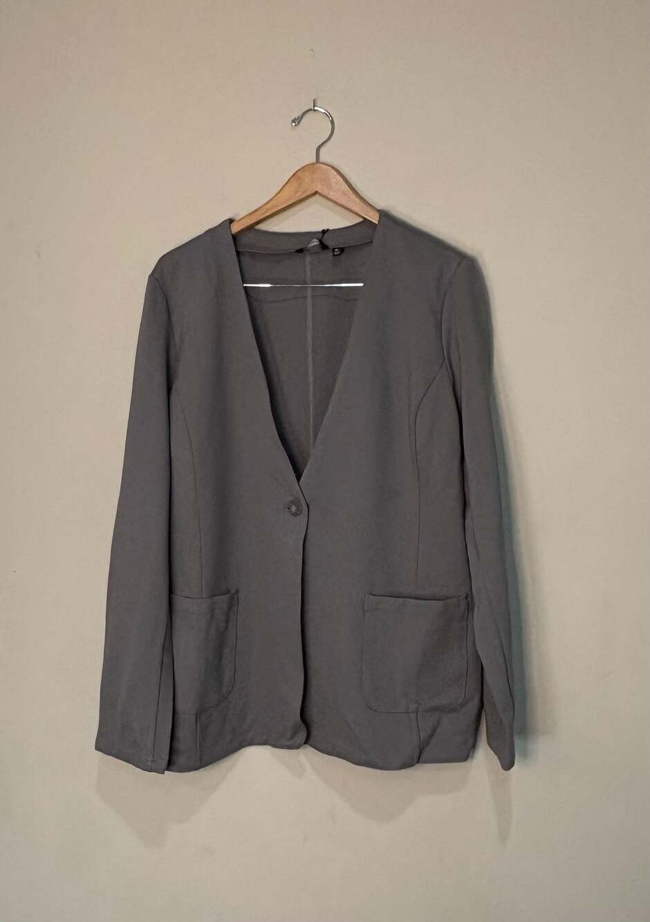 Peach Ponte Power Blazer in Storm Gray